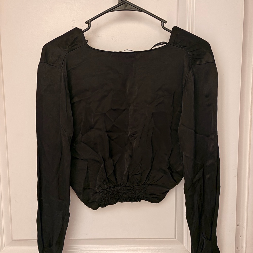 Zara Black Long Sleeve Blouse - Picture 2 of 3